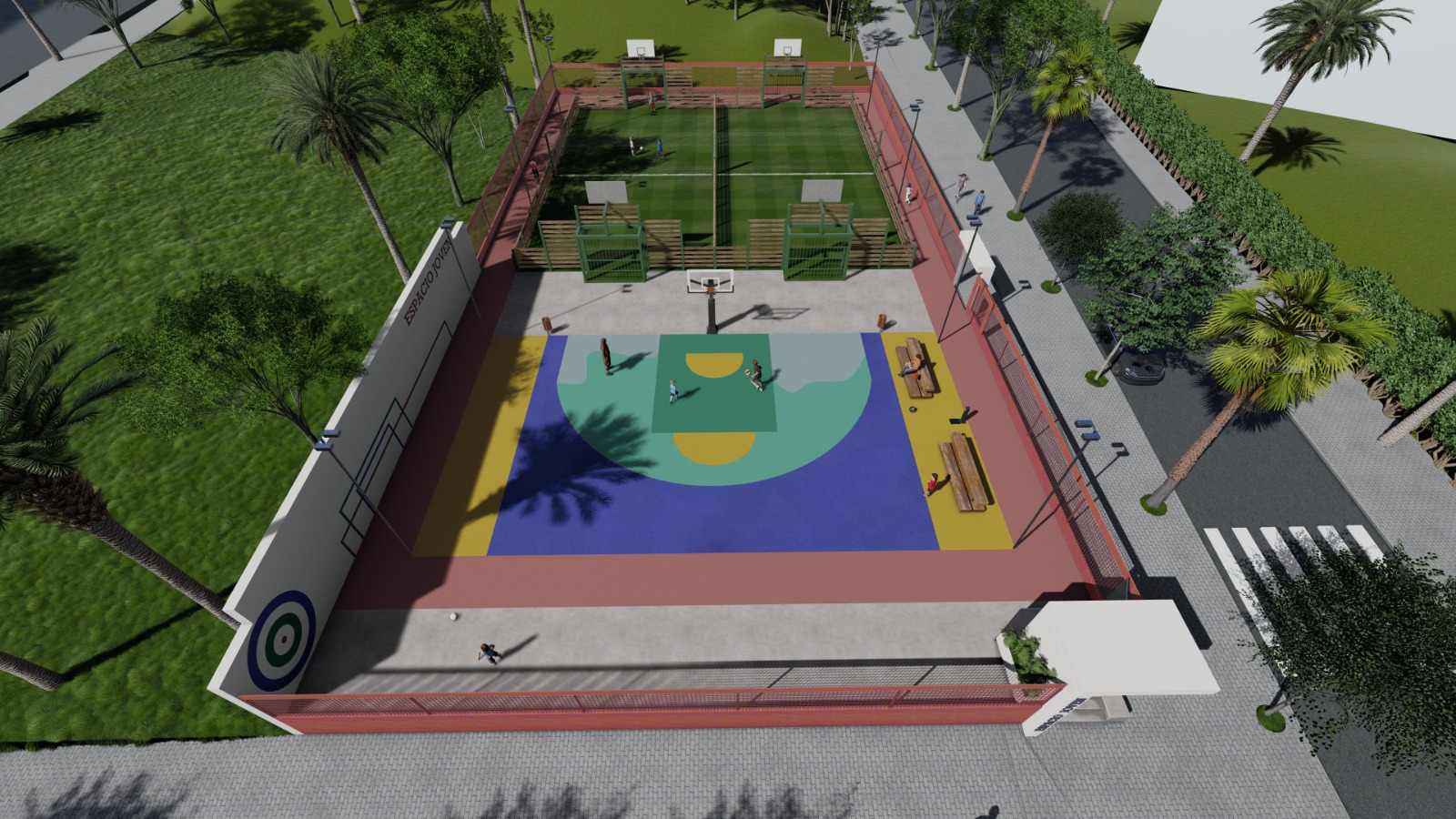El Ayuntamiento dotará a Nueva Andalucía de un equipamiento sociodeportivo de mil metros cuadrados para los jóvenes con pistas para practicar distintas disciplinas, zona de calistenia y mesas de juegos